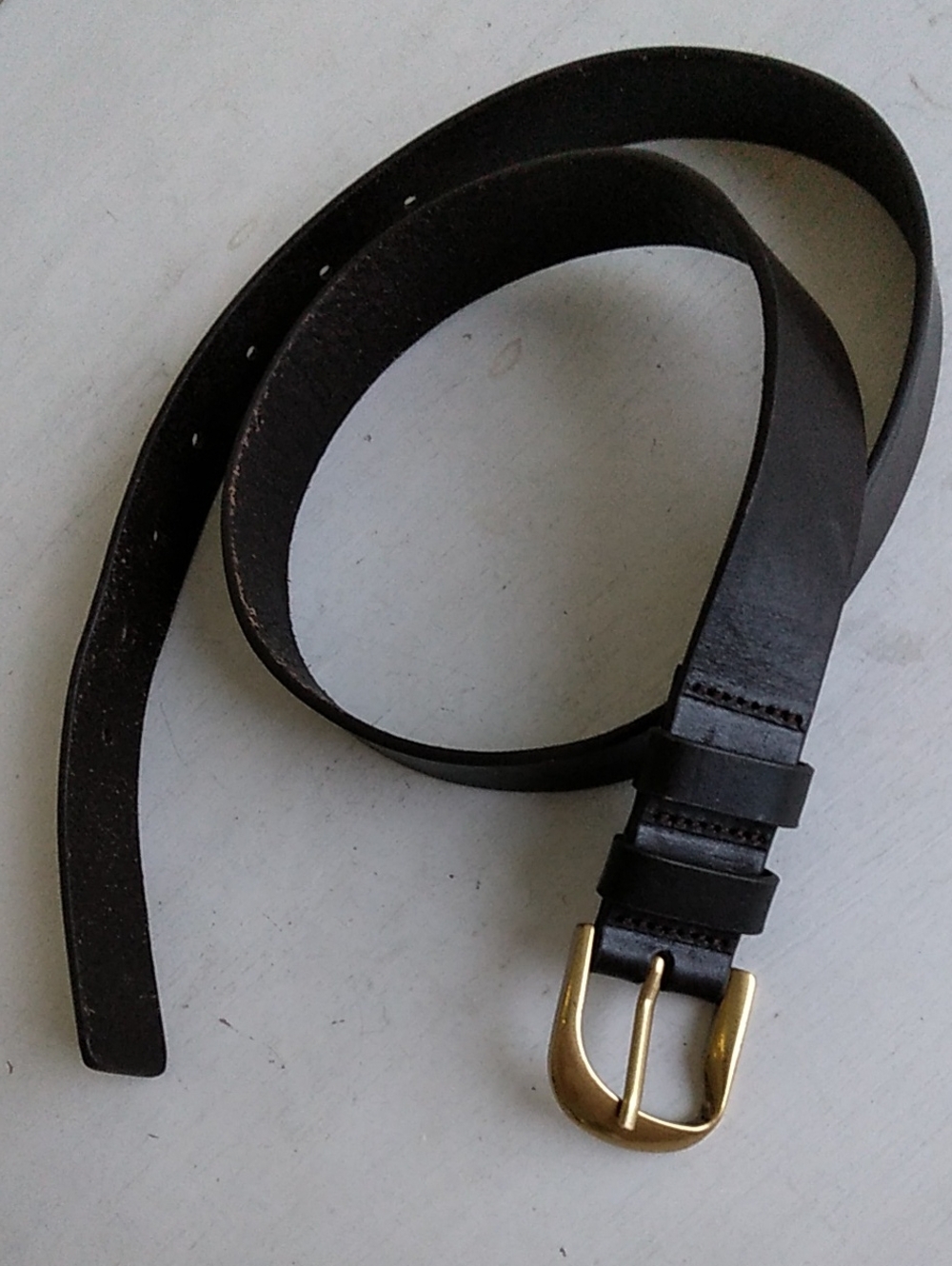 Frame Belt Black Leather Twist Belt